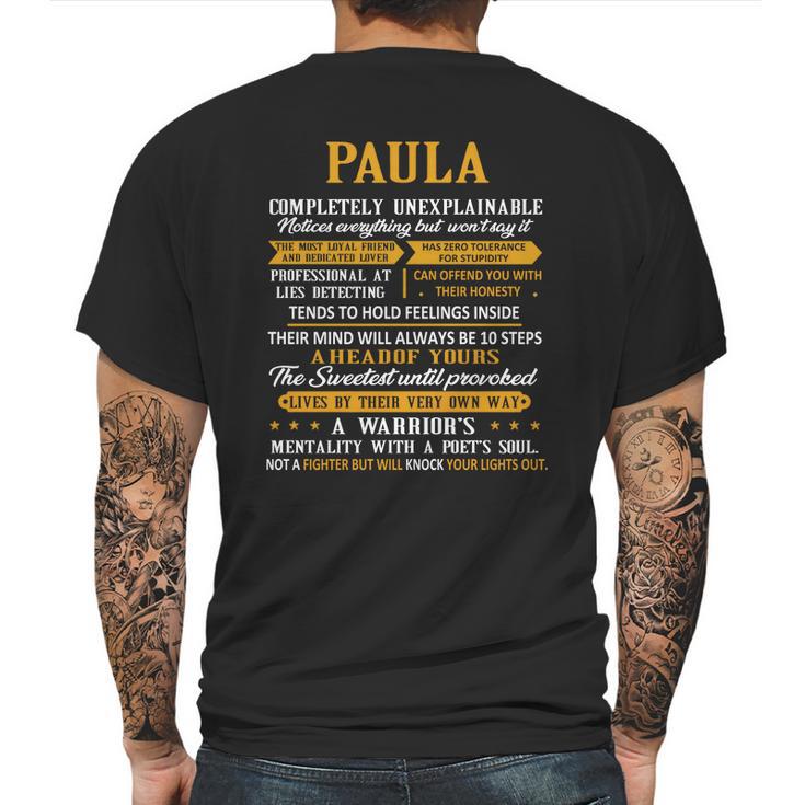 Paula Compeletely Unexplainable Mens Back Print T-shirt