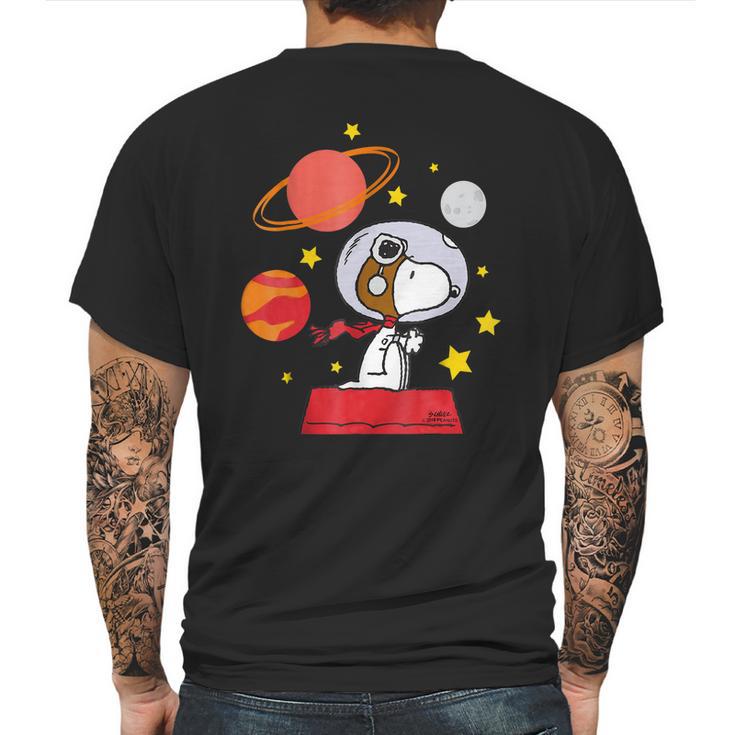 Peanuts Snoopy Space Pilot Mars Moon And Saturn Shirt Mens Back Print T-shirt