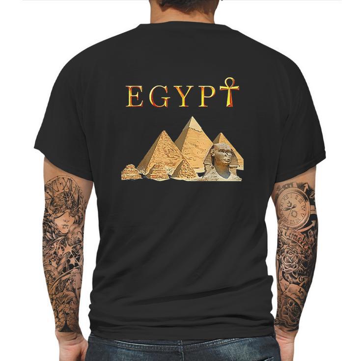 Pharaoh Ankh Pyramids Sphinx Egypt Tut Egyptian Gift Mens Back Print T-shirt