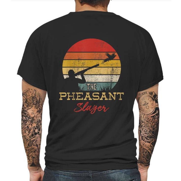 Pheasant Slayer Flying Bird Hunter Shooting Hunting Mens Back Print T-shirt