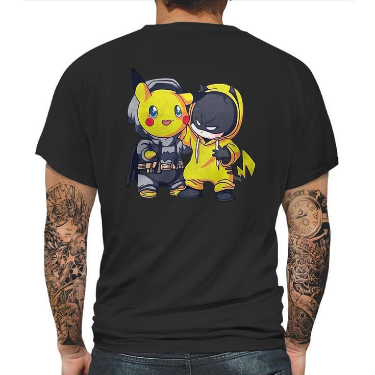 Pikachu And Batman Mens Back Print T-shirt