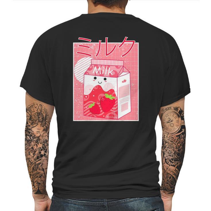 Pink Strawberry Milk Shake Kawaii Pastel Goth Japanese 90S Mens Back Print T-shirt