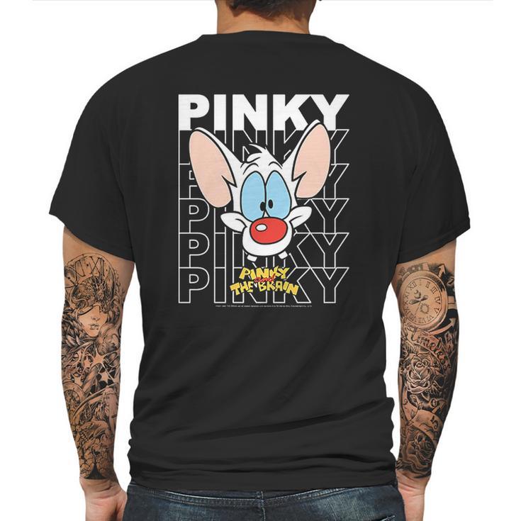 Pinky And The Brain Pinky Text Stack Big Face Mens Back Print T-shirt