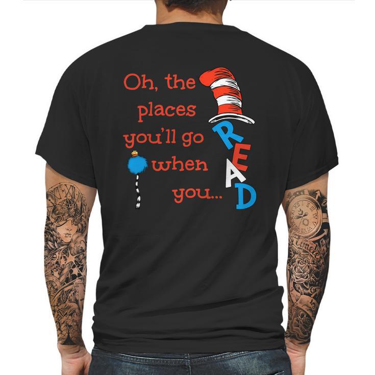 The Places Youll Go When You Read Hat Dr Seuss Mens Back Print T-shirt