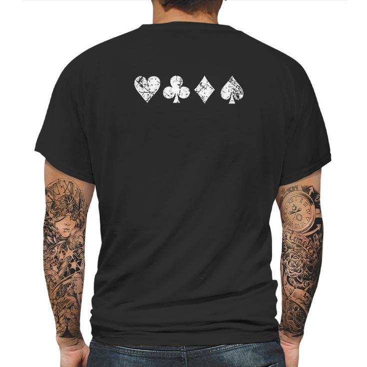 Playing Card Casino Mens Back Print T-shirt