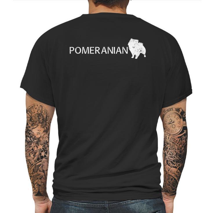 Pomeranian Dog Logo Mens Back Print T-shirt