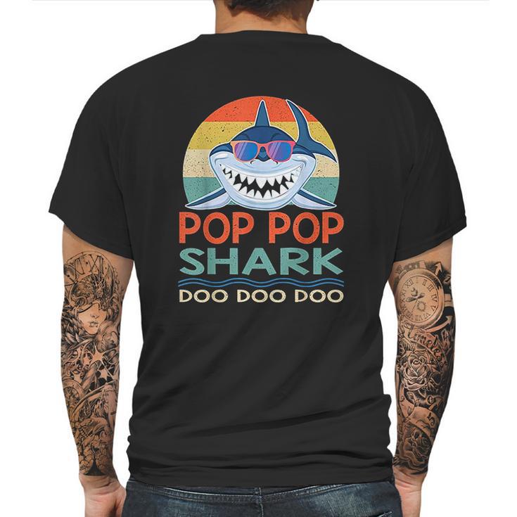 Pop Pop Shark Doo Doo Doo Vintage Matching Family Mens Back Print T-shirt