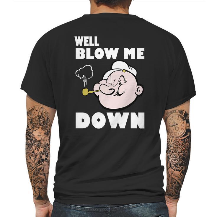 Popeye Blow Me Mens Back Print T-shirt