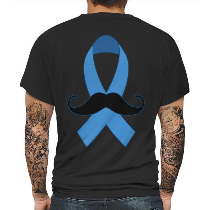 Prostate Mustache Ribbon Mens Back Print T-shirt