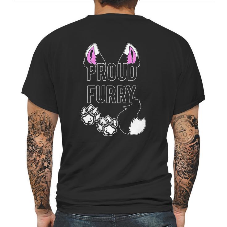 Proud Furry Furries Tail And Ears Cosplay Mens Back Print T-shirt