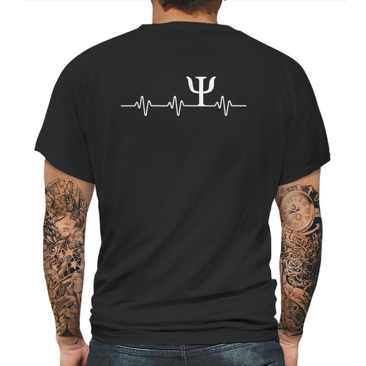 Psych Symbol Heartbeat Mens Back Print T-shirt