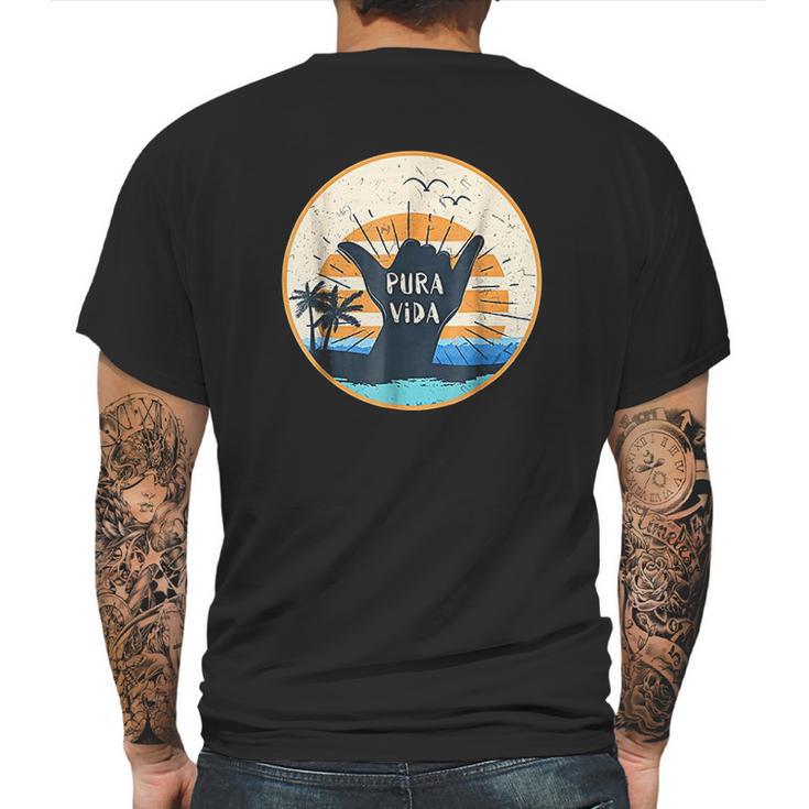 Pura Vida Costa Rica Shaka Sign Surfing Surfer Gift Mens Back Print T-shirt