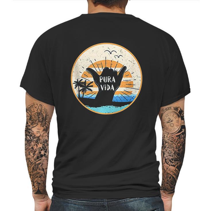 Pura Vida Costa Rica Shaka Sign Surfing Surfer Tropical Gift Mens Back Print T-shirt