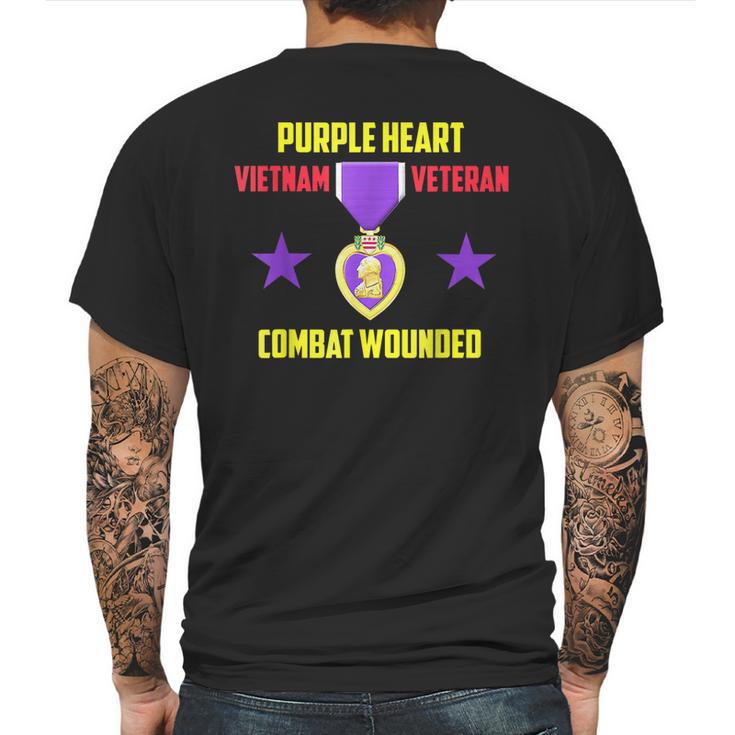 Purple Heart Vietnam Veteran Mens Back Print T-shirt