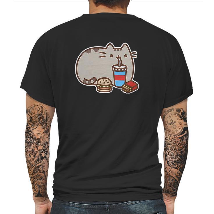 Pusheen The Cat Fast Food Mens Back Print T-shirt