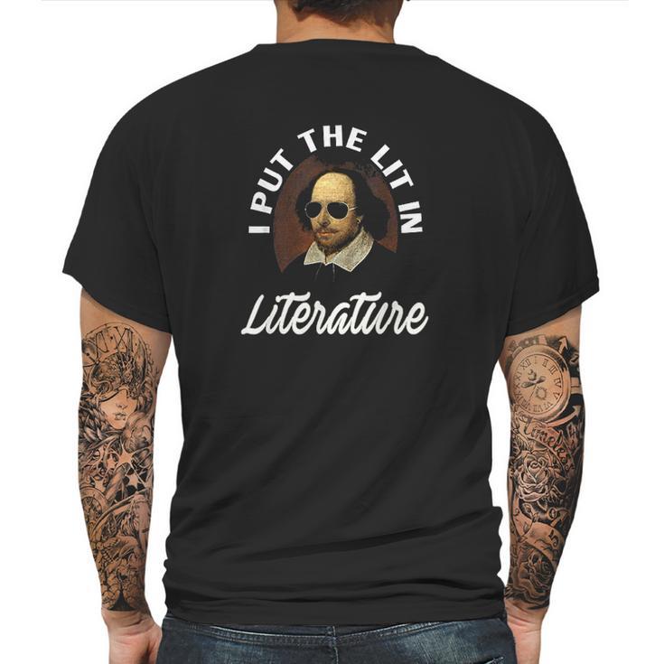 I Put The Lit In Literature Retro Funny Shakespeare Mens Back Print T-shirt