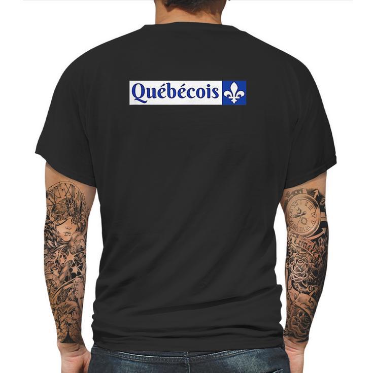 Quebecois Canadien Quebecker Canadian Quebec Flag Mens Back Print T-shirt