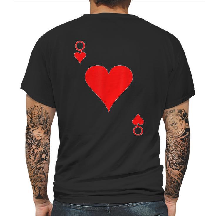 Queen Of Hearts Deck Of Cards Halloween Mens Back Print T-shirt