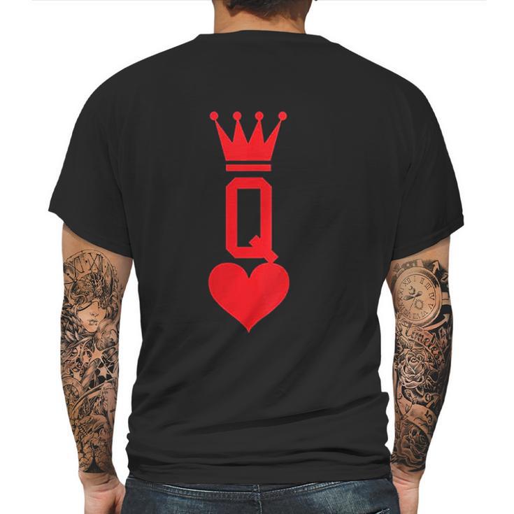 Queen Of Hearts Gift Playing Card Halloween Costume Mens Back Print T-shirt