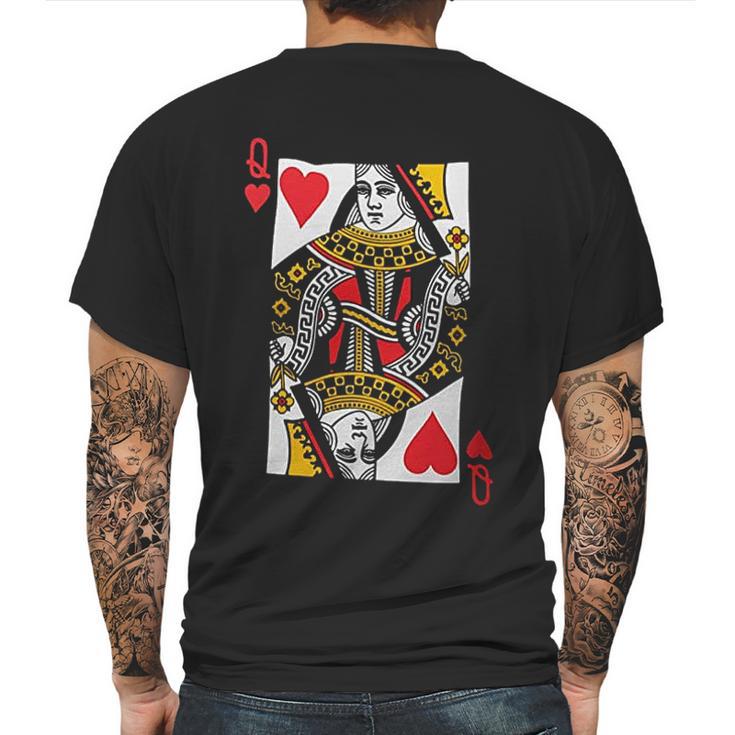 Queen Of Hearts Playing Card Funny Mens Back Print T-shirt