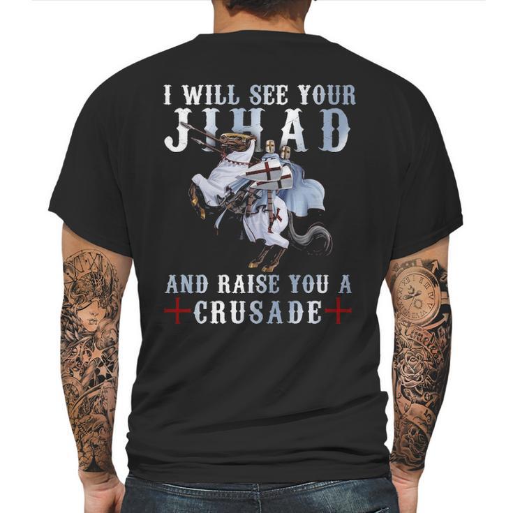 Raise You A Crusade  - Templar Shirt Mens Back Print T-shirt