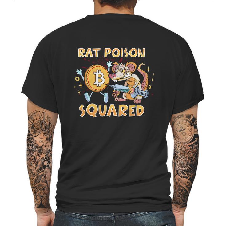 Rat Poison Squared Funny Cartoon Rat Stylized Bitcoin Sketch Graphic Design Printed Casual Daily Basic Mens Back Print T-shirt