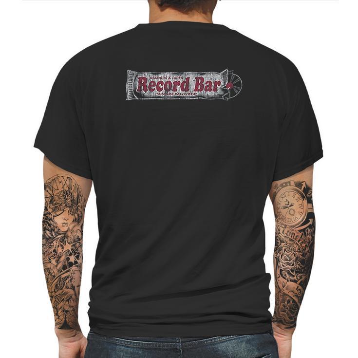 Record Bar Retro Distressed 70S 80S Vinyl Candy Bar Mens Back Print T-shirt