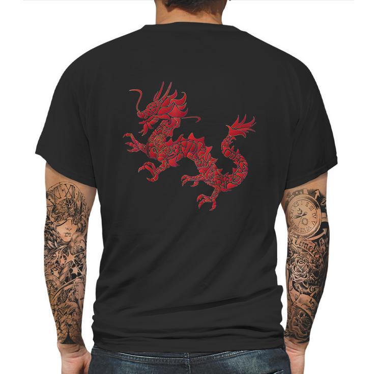 Red Chinese Firedrake Mens Back Print T-shirt