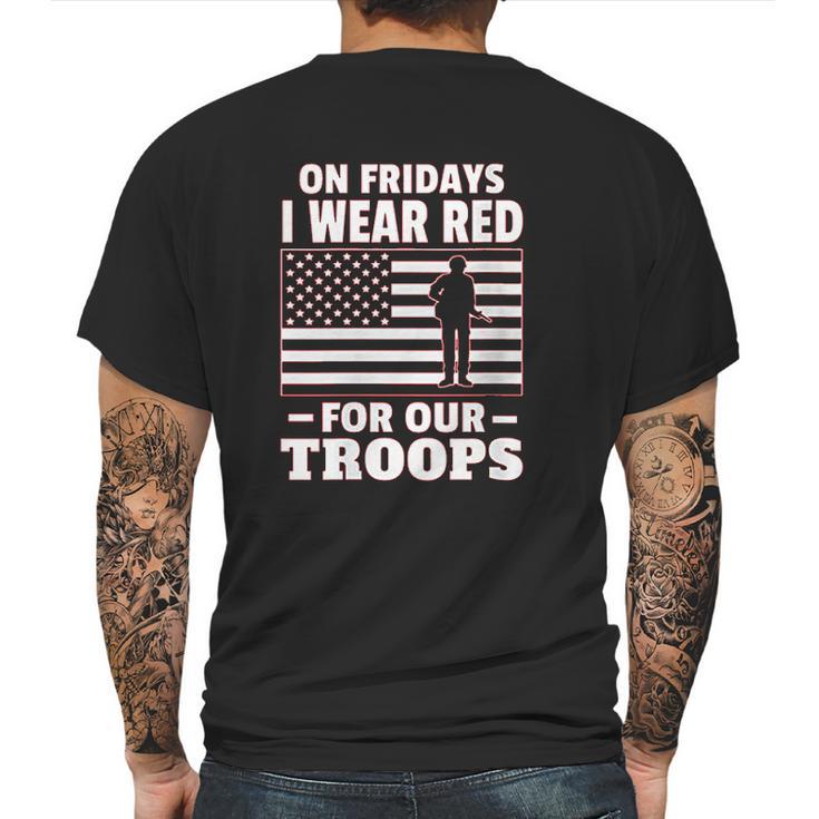 Red Fridays Military Supporter Mens Back Print T-shirt