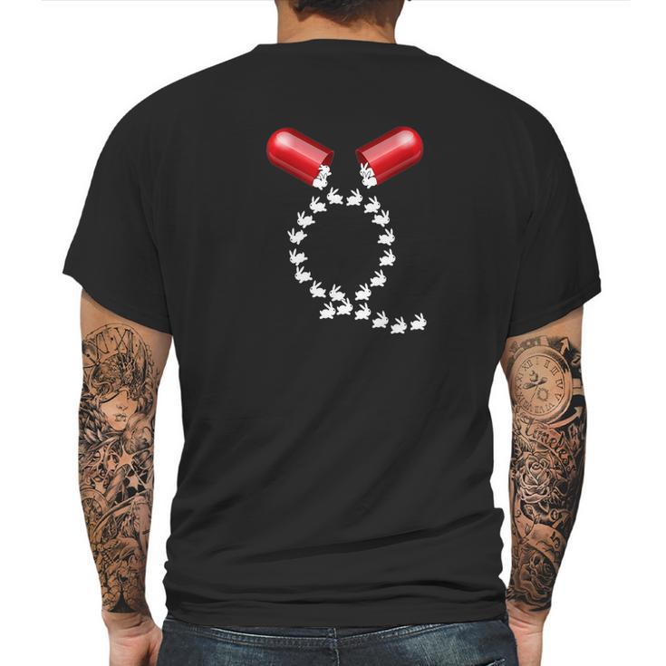 Red Pill Qanon Long Tee Follow White Rabbit Mens Back Print T-shirt