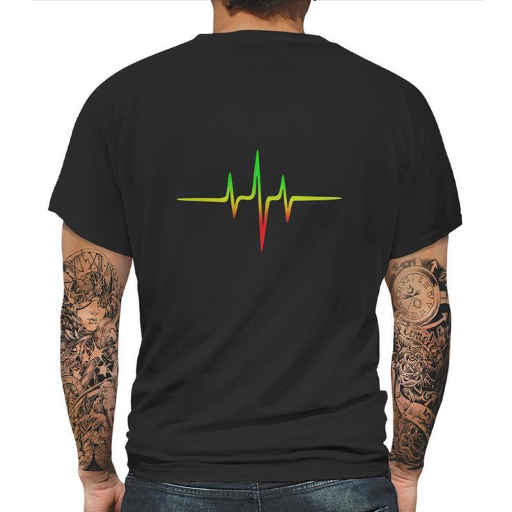 Reggae Music Pulse Frequency Mens Back Print T-shirt