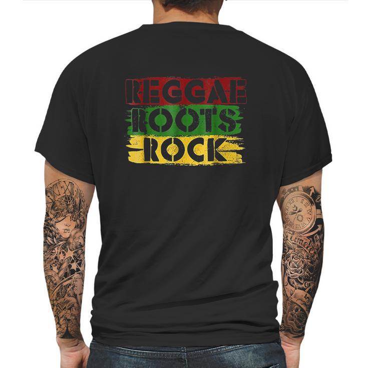 Reggae Roots Rock Jamaica Rastafari Mens Back Print T-shirt