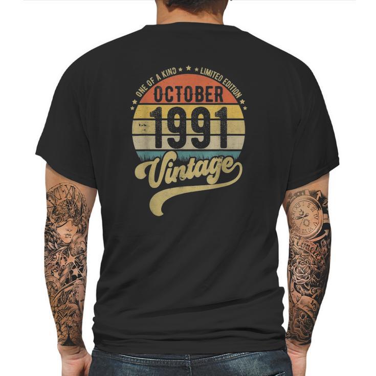 Reto 30Th Birthday 30 Years Old Born In October 1991 Ver2 Mens Back Print T-shirt