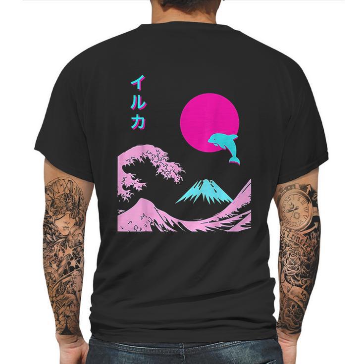 Retro Aesthetic Iruka  With Japanese Writing Mens Back Print T-shirt