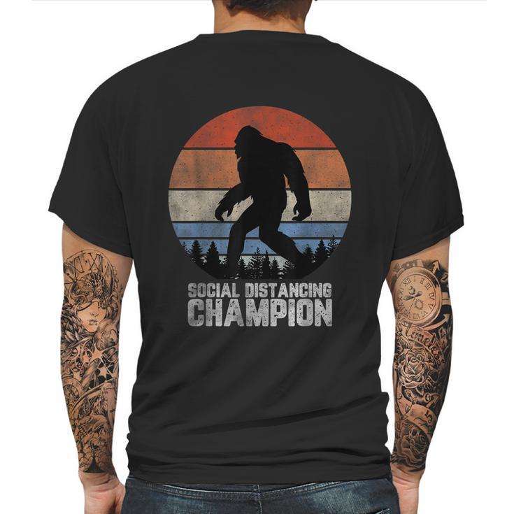 Retro Bigfoot Bigfoot Social Distancing Champ Mens Back Print T-shirt