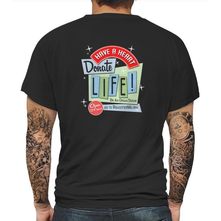 Retro Donate Life Mens Back Print T-shirt