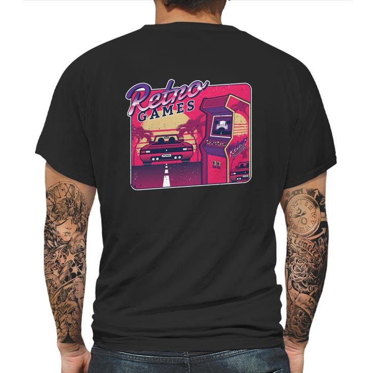 Retro Gaming Arcade Mens Back Print T-shirt