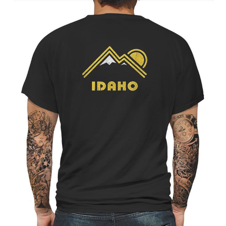 Retro Idaho Vintage Mountains Mens Back Print T-shirt