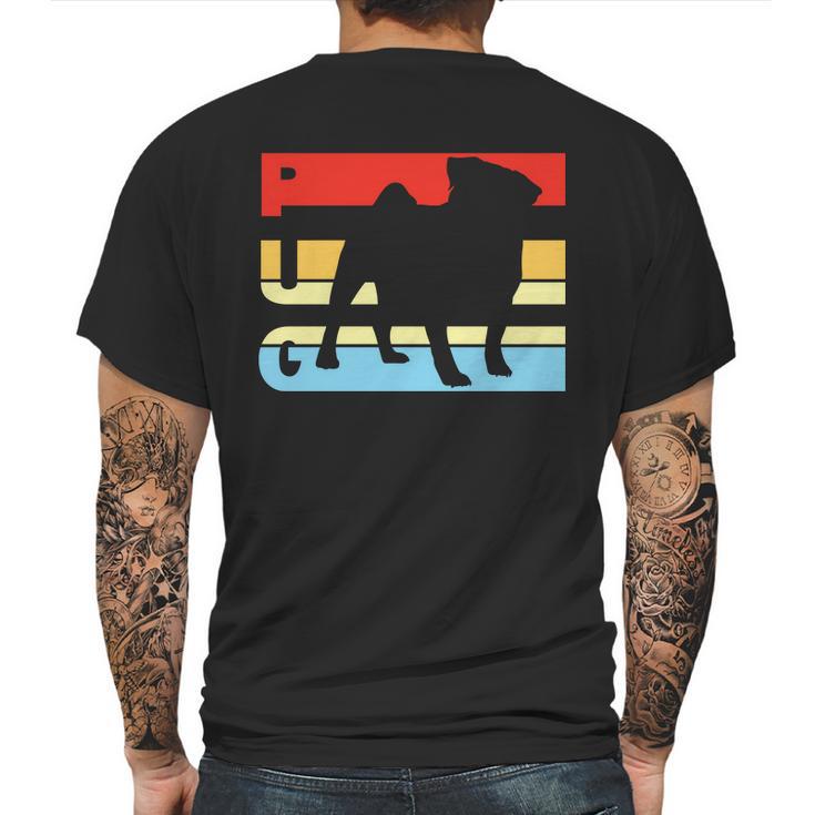 Retro Pug Logo Mens Back Print T-shirt