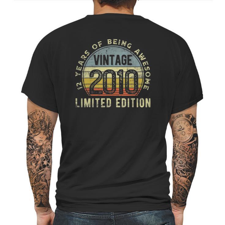 Retro Vintage 2010 12Th Birthday 12 Years Old Being Awesome Mens Back Print T-shirt