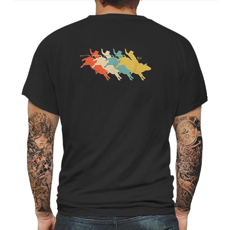 Retro Vintage Rodeo Bull Rider Mens Back Print T-shirt