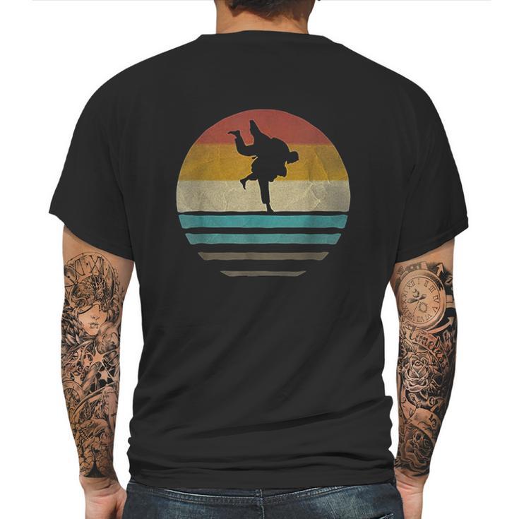 Retro Vintage Sunset Jiu Jitsu Silhouette Cute Funny Gift Mens Back Print T-shirt