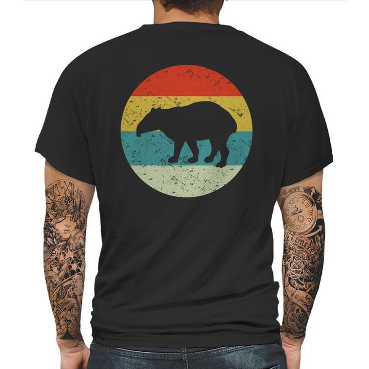 Retro Vintage Tapir Mens Back Print T-shirt