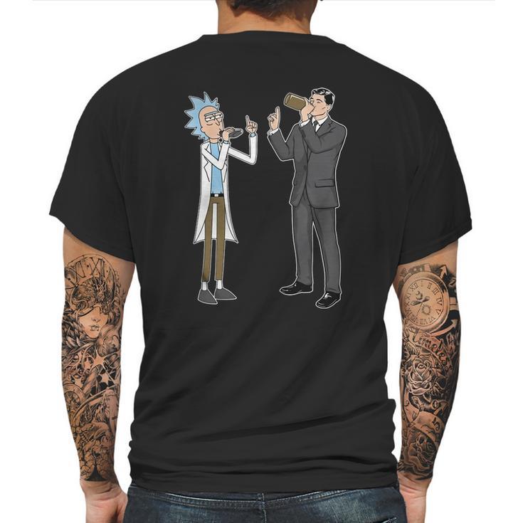 Rick And Archer Drinking Shirt Mens Back Print T-shirt