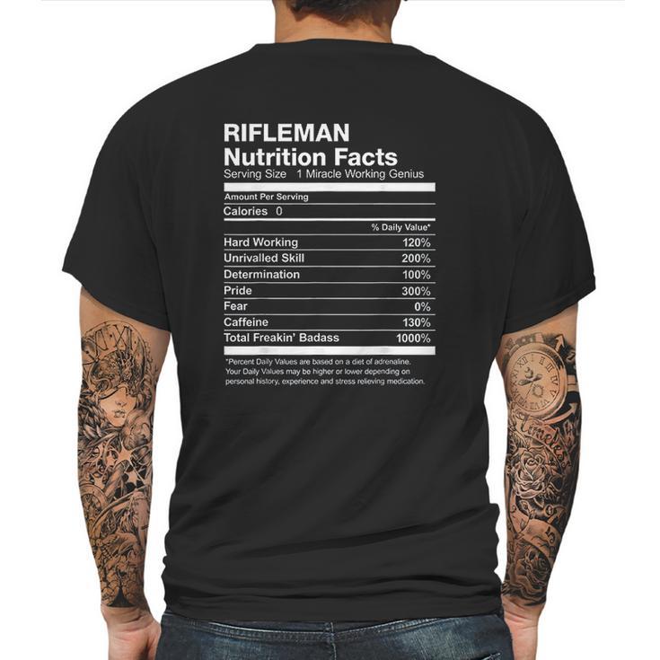 Rifleman Nutrition Facts Funny Mens Back Print T-shirt