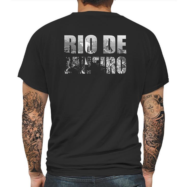 Rio De Janeiro Brazil Cityscape Mens Back Print T-shirt