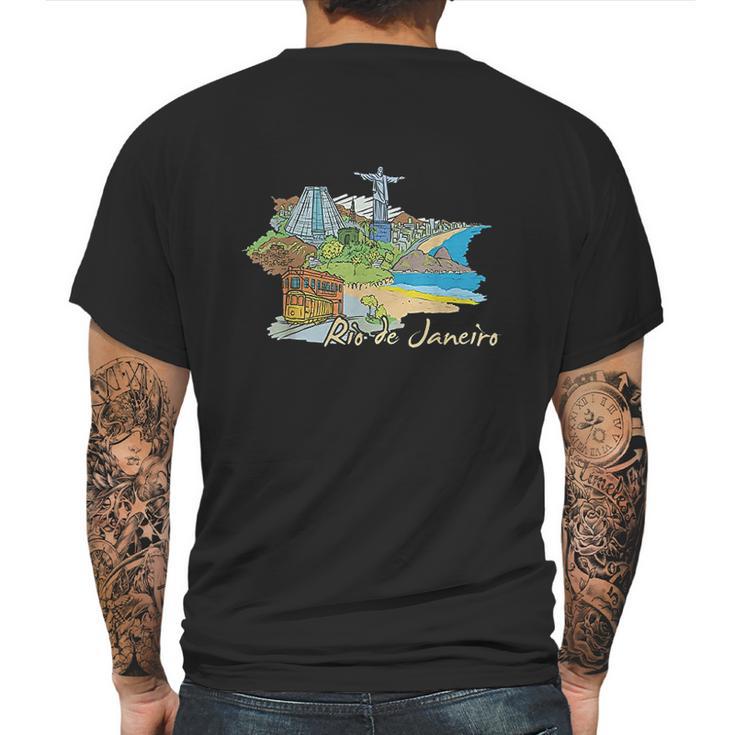 Rio De Janeiro Tourist Mens Back Print T-shirt