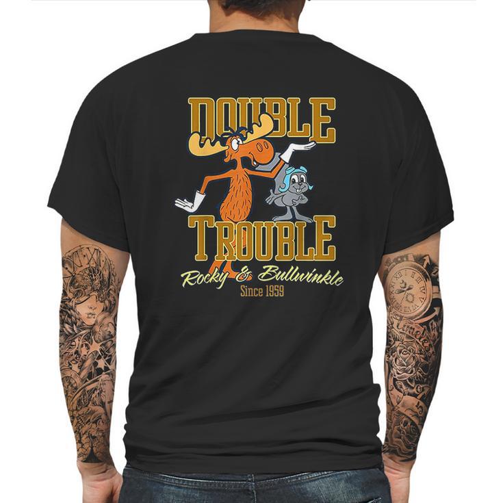 Rocky And Bullwinkle Double Trouble Pals Graphic Mens Back Print T-shirt