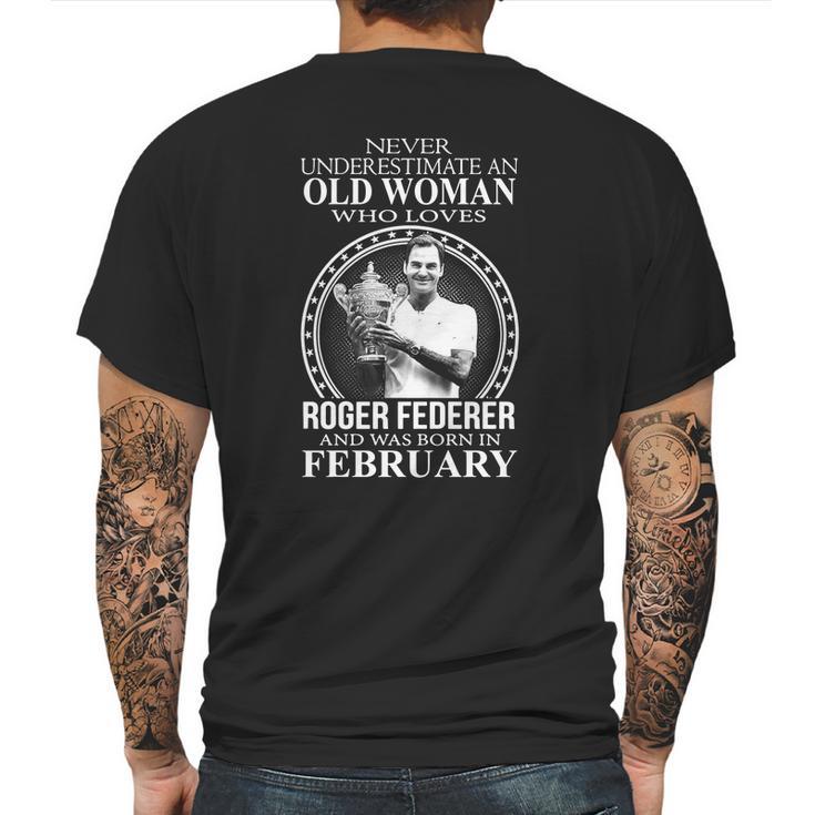 Roger Federer Old Woman February Mens Back Print T-shirt