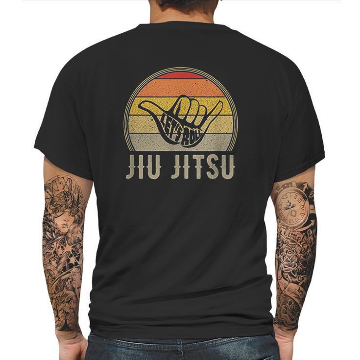 Lets Roll Jiu Jitsu Hand Vintage Sunset Funny Gift Idea Mens Back Print T-shirt